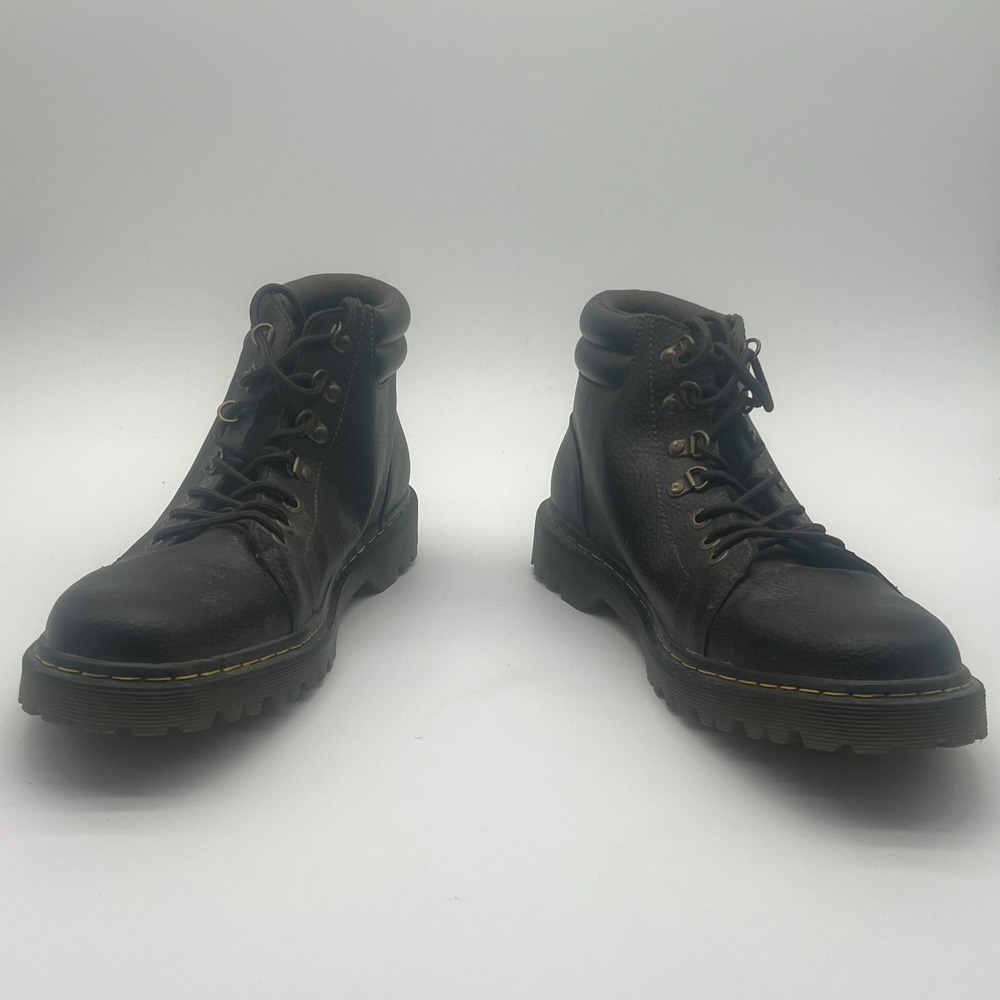 Dr. Martens Kelvins Mid Top Black Leather Boots Men's Size 13 UK 12 EU 47